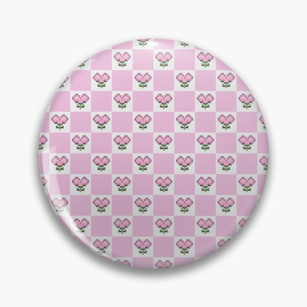 Item preview, Pink Pixel Flower Checkerboard Pattern | Cute Pastel Pixel Art Floral Aesthetic designed and sold by Little Dora Art.