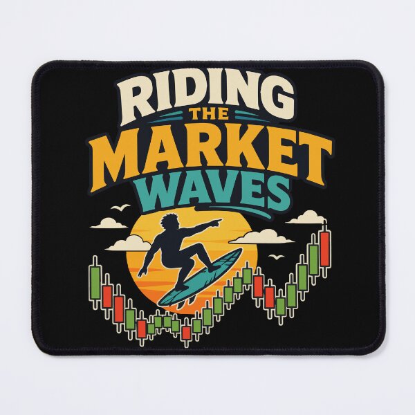 Item preview, Riding the Market Waves Surfer Riding a Candlestick Chart with Sunset Trading Illustration for Stock Market Traders and Investors designed and sold by Huddy-clothes.