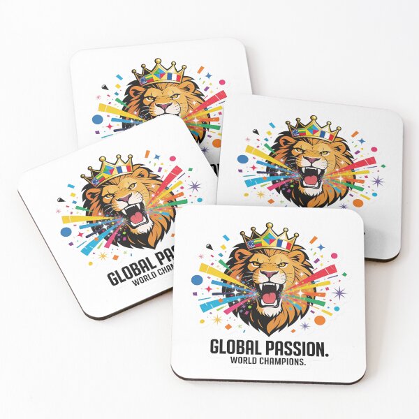 Item preview, Majestic Lion World Champions - Global Passion Football Sticker designed and sold by MZAgency.