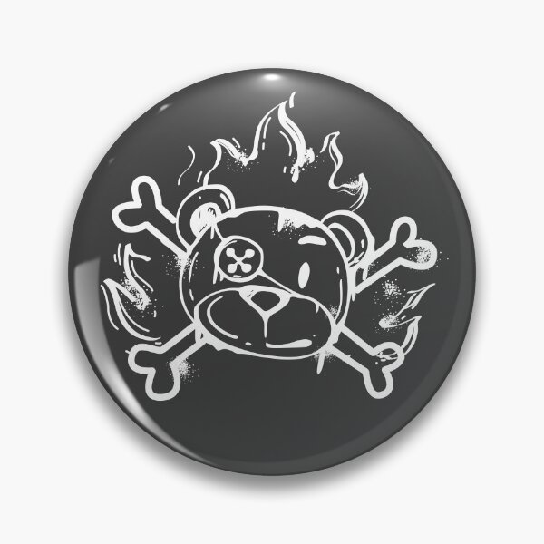 Item preview, Burning Teddy Bear Skull and Crossbones Doodle designed and sold by ndesigne.