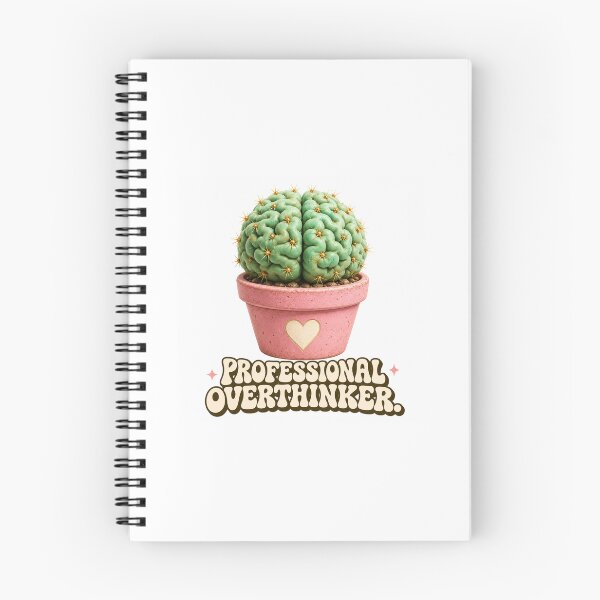 Item preview, Professional Overthinker Groovy Single Sticker - Cute Mint Brain Cactus Mental Health Decal designed and sold by SlapHappyArt.