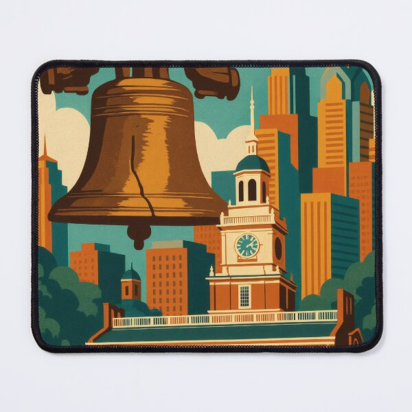 Item preview, Retro Pop Art Poster Illustration of Philadelphia | Bold Historic City Print with Liberty Bell, Independence Hall & Philadelphia Skyline | Vintage American Travel Wall Art Decor designed and sold by PaintedPixels01.