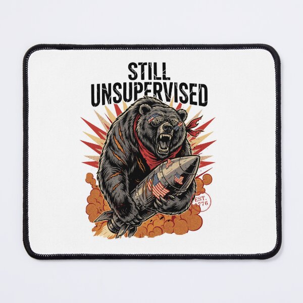 Item preview, Still Unsupervised Roaring Grizzly Bear Missile Patriotic Tee v3 designed and sold by DarylWelsh2024.
