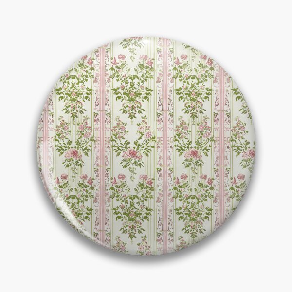 Item preview, Shabby Chic Pink and Green Striped Floral Pattern designed and sold by LouieVanille.