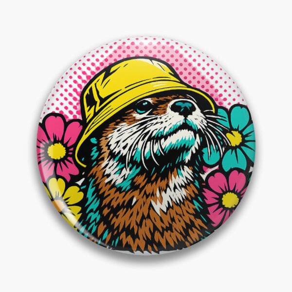 Item preview, Pop Art Otter Bucket Hat Retro Floral Comic Animal designed and sold by afr-saad.