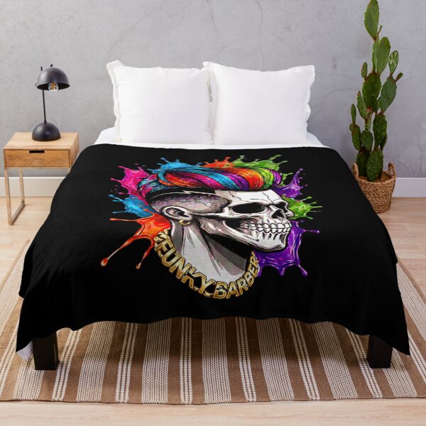 Item preview, Colorful Funky Barber Skull Graffiti Paint Splatter Design designed and sold by Barber MD Culture.
