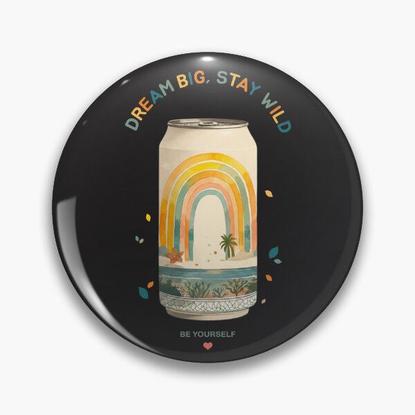 Item preview, Dream Big Stay Wild Be Yourself | Retro Soda Can Rainbow | Boho Positive Quote  designed and sold by MonNoir.