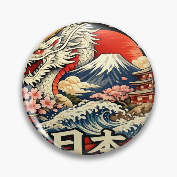 Item preview, Japanese Dragon Mount Fuji Sakura Ukiyo-e Vintage Japanese Art designed and sold by Meterka.