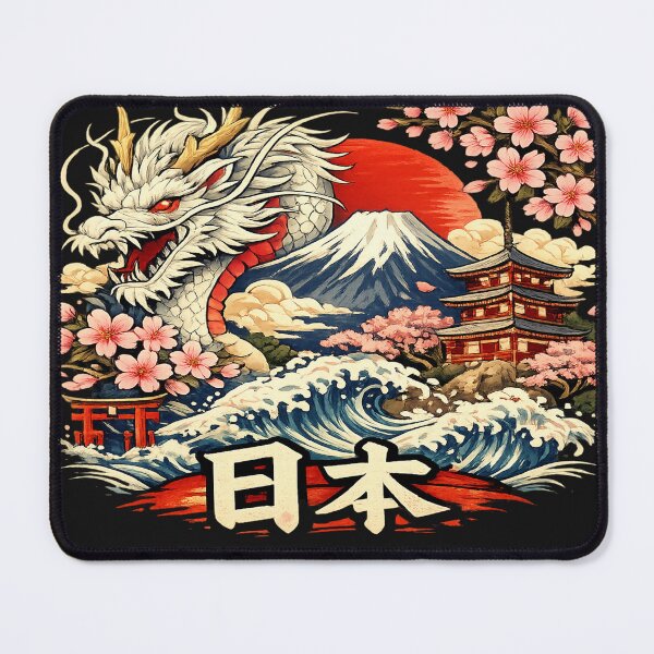 Item preview, Japanese Dragon Mount Fuji Sakura Ukiyo-e Vintage Japanese Art designed and sold by Meterka.