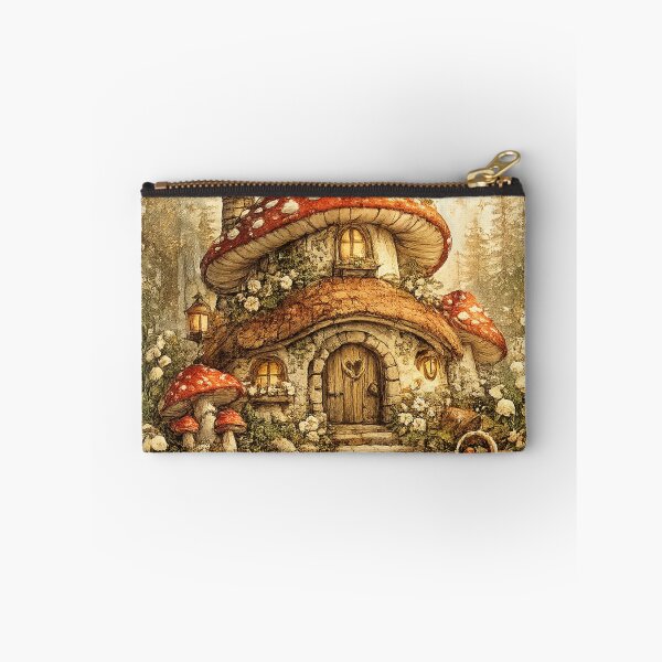 Item preview, Mushroom House | Whimsical Cottagecore Typography Design designed and sold by VasiArtLab.