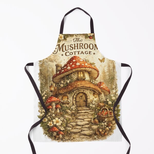 Item preview, Mushroom House | Whimsical Cottagecore Typography Design designed and sold by VasiArtLab.