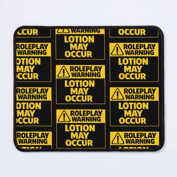 Item preview, Roleplay Warning Lotion May Occur Funny RPG Safety Sign designed and sold by TeeTimeTreasure.