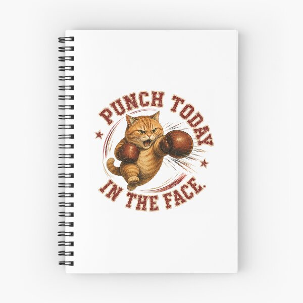 Item preview, Punch Today In The Face Funny Single Sticker - Retro Boxing Cat Gym Motivation Decal designed and sold by SlapHappyArt.