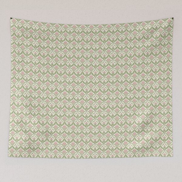 Item preview, Vintage Cottage Pink and Green Damask Floral Pattern designed and sold by LouieVanille.