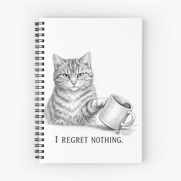 Item preview, I Regret Nothing Funny Cat Sketch designed and sold by CMA Design Studio.