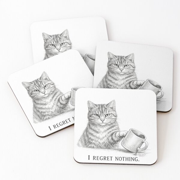 Item preview, I Regret Nothing Funny Cat Sketch designed and sold by CMA Design Studio.