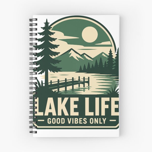 Item preview, Lake Life Good Vibes Only Retro Nature Adventure with Pine Trees, Mountain Lake Scenery and Peaceful Outdoor Escape designed and sold by Huddy-clothes.