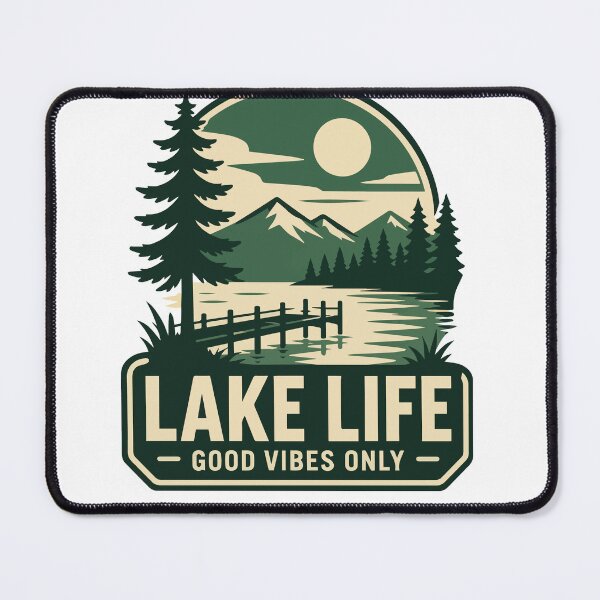 Item preview, Lake Life Good Vibes Only Retro Nature Adventure with Pine Trees, Mountain Lake Scenery and Peaceful Outdoor Escape designed and sold by Huddy-clothes.