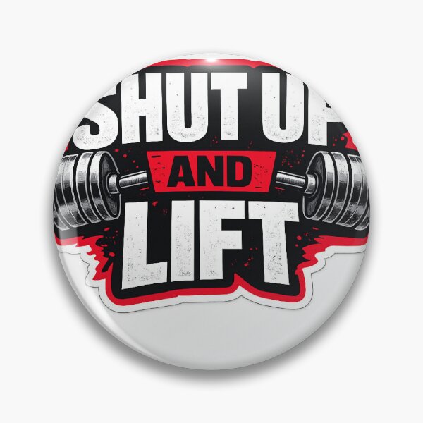 Item preview, Shut Up and Lift Bold Gym Typography Sticker | Barbell Workout Quote | Transparent PNG for T-Shirt Print designed and sold by LarkLeaf.