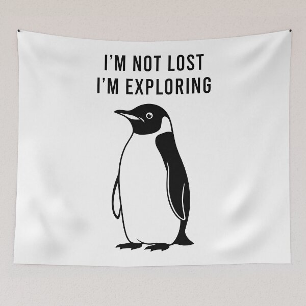 Item preview, Wandering Penguin I Am Not Lost I Am Exploring Adventure designed and sold by Amir Faysal.