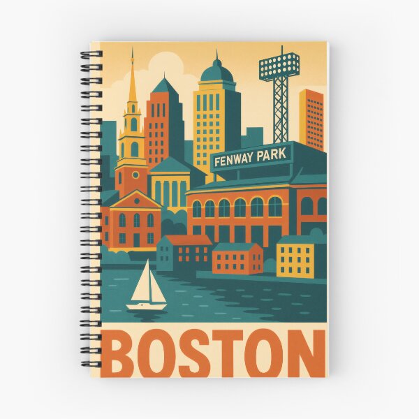 Item preview, Retro Pop Art Poster Illustration of Boston | Bold Historic Harbor City Print with Fenway Park, Beacon Hill & Boston Skyline | Vintage New England Travel Wall Art Decor designed and sold by PaintedPixels01.