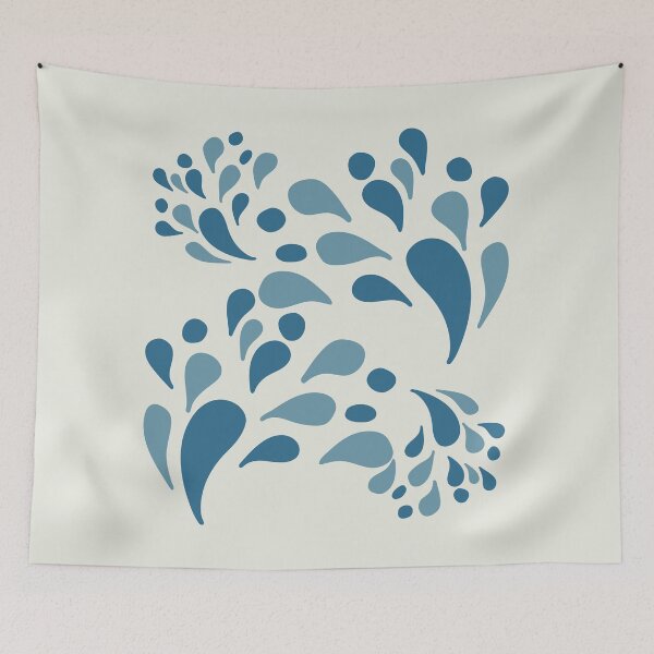 Item preview, Minimalist Ocean Blue Organic Droplet Pattern. designed and sold by Jyoti-Quotes.