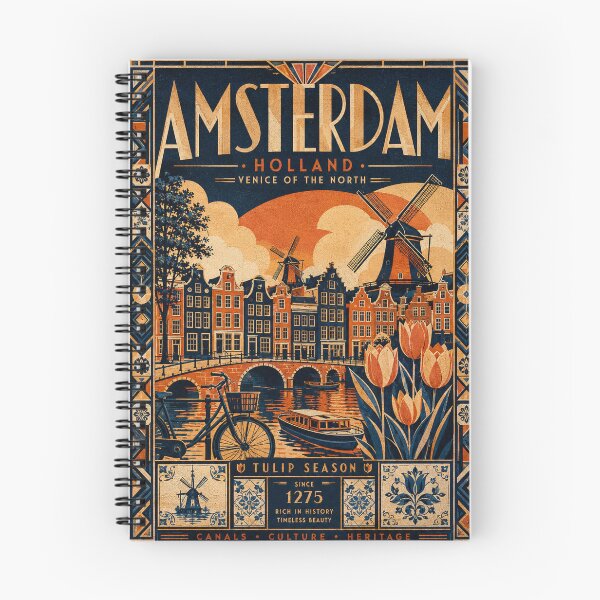 Item preview, Amsterdam travel poster in Art Deco style designed and sold by taylorhogward.