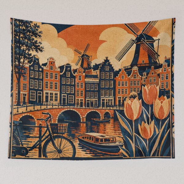 Item preview, Amsterdam travel poster in Art Deco style designed and sold by taylorhogward.
