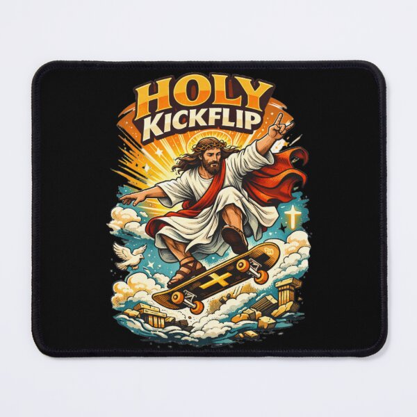 Item preview, Jesus Skateboarding - Funny Christian Skateboarding Humor Sarcastic Jesus Skating Longboard designed and sold by Sloyar.