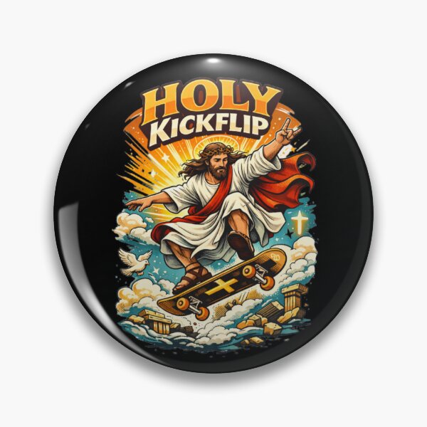 Item preview, Jesus Skateboarding - Funny Christian Skateboarding Humor Sarcastic Jesus Skating Longboard designed and sold by Sloyar.