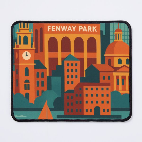 Item preview, Retro Pop Art Poster Illustration of Boston | Bold Historic Harbor City Print with Fenway Park, Beacon Hill & Boston Skyline | Vintage New England Travel Wall Art Decor designed and sold by PaintedPixels01.