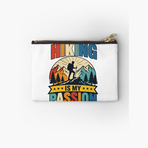 Item preview, Hiking Is My Passion Colorful Mountain Adventure Quote with Backpacker Silhouette, Forest Landscape and Outdoor Nature Spirit designed and sold by Huddy-clothes.