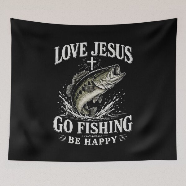 Item preview, Love Jesus Go Fishing Be Happy Funny Crappie Fisherman designed and sold by OlakunleOloroz.