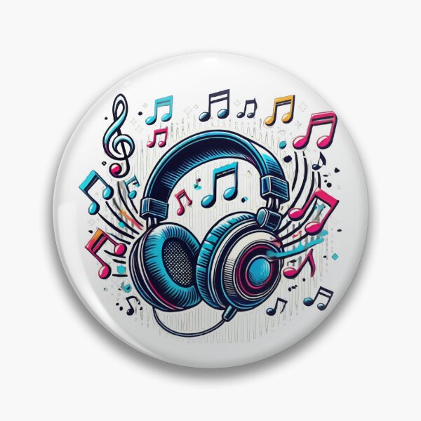 Item preview, Musical Energy Vibrant DJ Headphones Music Notes⁠ designed and sold by Dabis26.