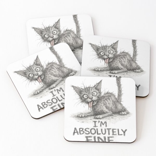 Item preview, I'm Absolutely Fine Funny Cat Sketch designed and sold by CMA Design Studio.
