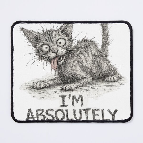 Item preview, I'm Absolutely Fine Funny Cat Sketch designed and sold by CMA Design Studio.