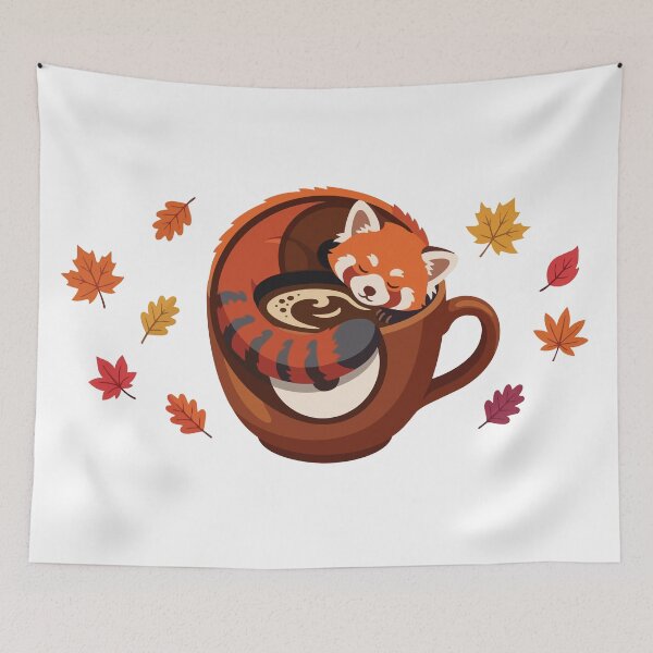 Item preview, Cozy Sleeping Red Panda Autumn Coffee Mug designed and sold by Arc2020.