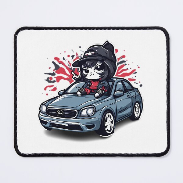 Item preview, Midnight Rider Cat – JDM Car Streetwear Cartoon Mascot Sticker designed and sold by Aesthicer.