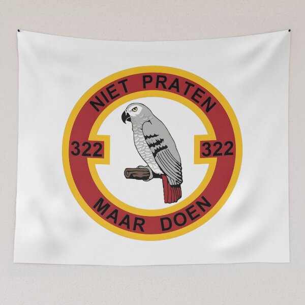 Item preview, RNLAF 322 Squadron Niet Praten Maar Doen Emblem Patch designed and sold by CharlieDesings.