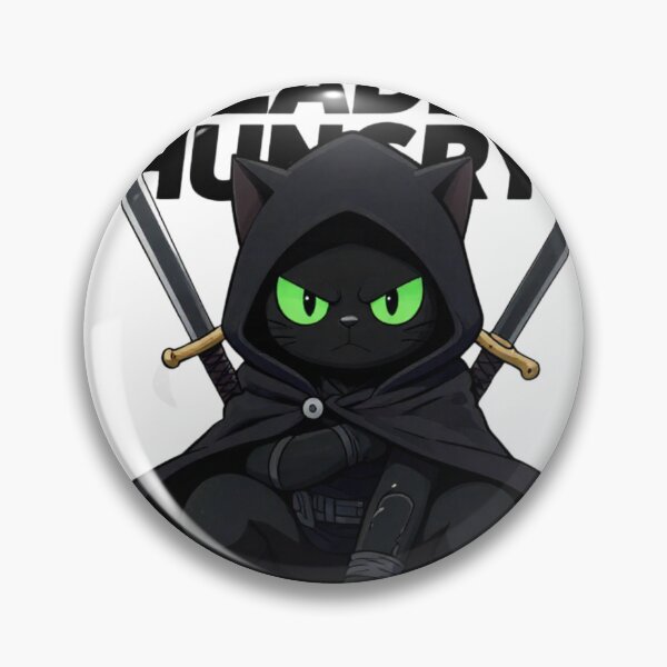 Item preview, Silent Deadly Hungry – Funny Black Ninja Cat designed and sold by GoldenPaw Society.