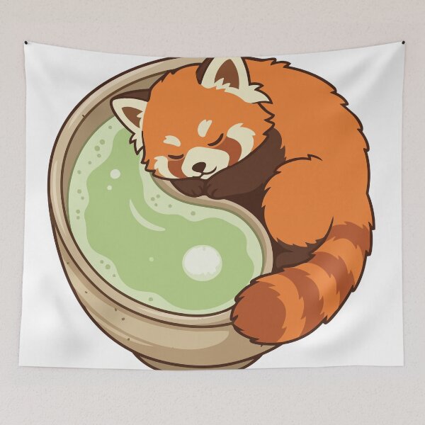 Item preview, Zen Red Panda Japanese Matcha Tea Bowl designed and sold by Arc2020.