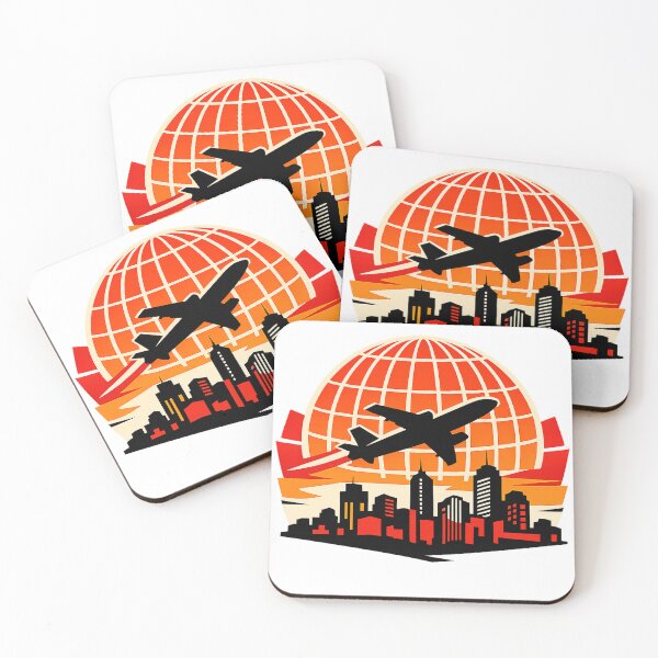 Item preview, Retro Travel Globe Airplane Skyline Graphic designed and sold by afr-saad.