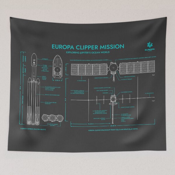 Item preview, Europa Clipper Mission (Grey and Turquoise Blueprint) designed and sold by BGALAXY.