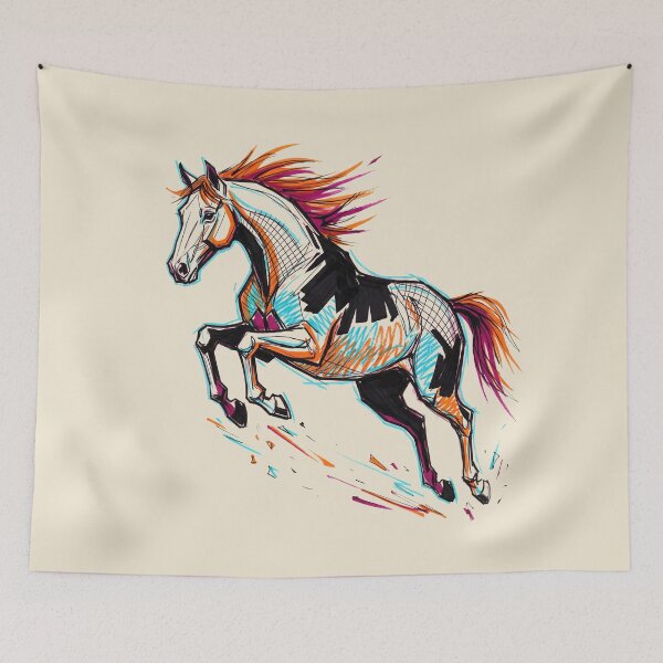 Item preview, Neon Kinetic Equine: A Study in Velocity and Chaos designed and sold by FreiherrPK.