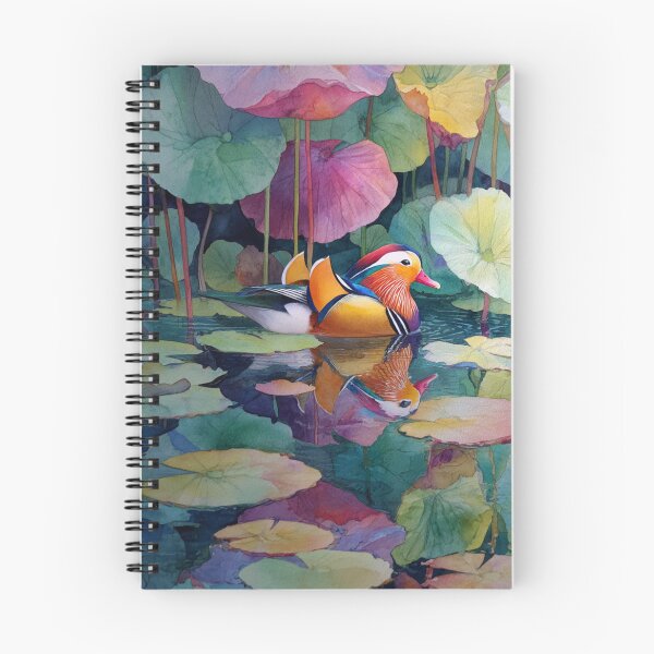 Item preview, A Mandarin Duck gliding across a lily pond, Birds in Motion designed and sold by CDC40.