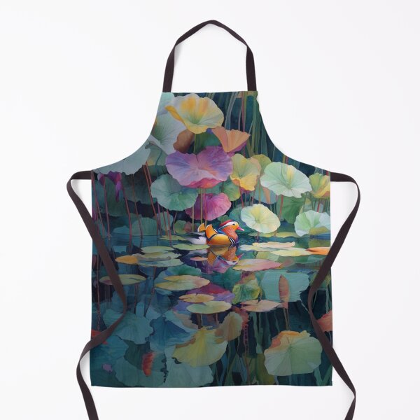 Item preview, A Mandarin Duck gliding across a lily pond, Birds in Motion designed and sold by CDC40.