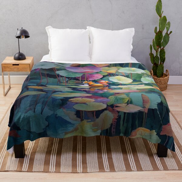 Item preview, A Mandarin Duck gliding across a lily pond, Birds in Motion designed and sold by CDC40.