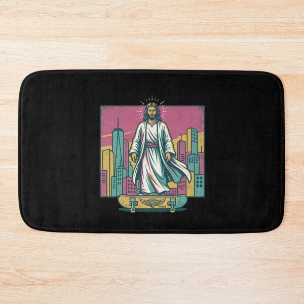 Item preview, Skateboarding - Funny Christian Skateboarding Humor Sarcastic Jesus Skating Longboard designed and sold by Sloyar.