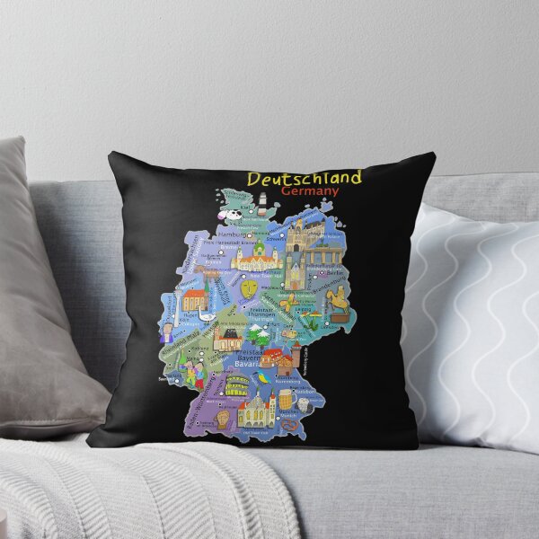 Item preview, Deutschland, Germany, Illustrated Map by Artist Carla Daly designed and sold by Carla Daly.