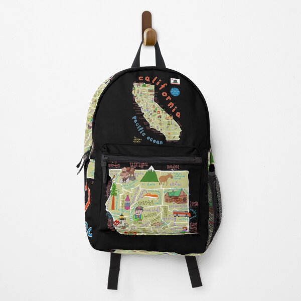 Item preview, California Map with State Icons, Cities, Famous People by Carla Daly designed and sold by Carla Daly.